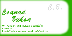 csanad buksa business card